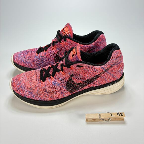 Nike Flyknit Lunar 3 698182-801 Pink Athletic Running Shoes Women's Size US 7 - Picture 8 of 8